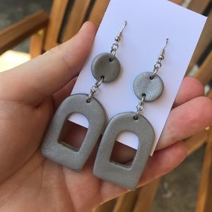 Silver Clay Dangle Earrings
